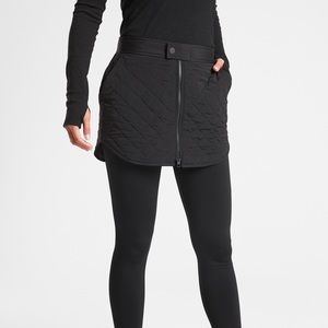 NWT Athleta Black Toasty Buns Mini Skirt Quilted
